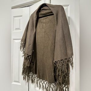 Brown cardigan wrap double draped